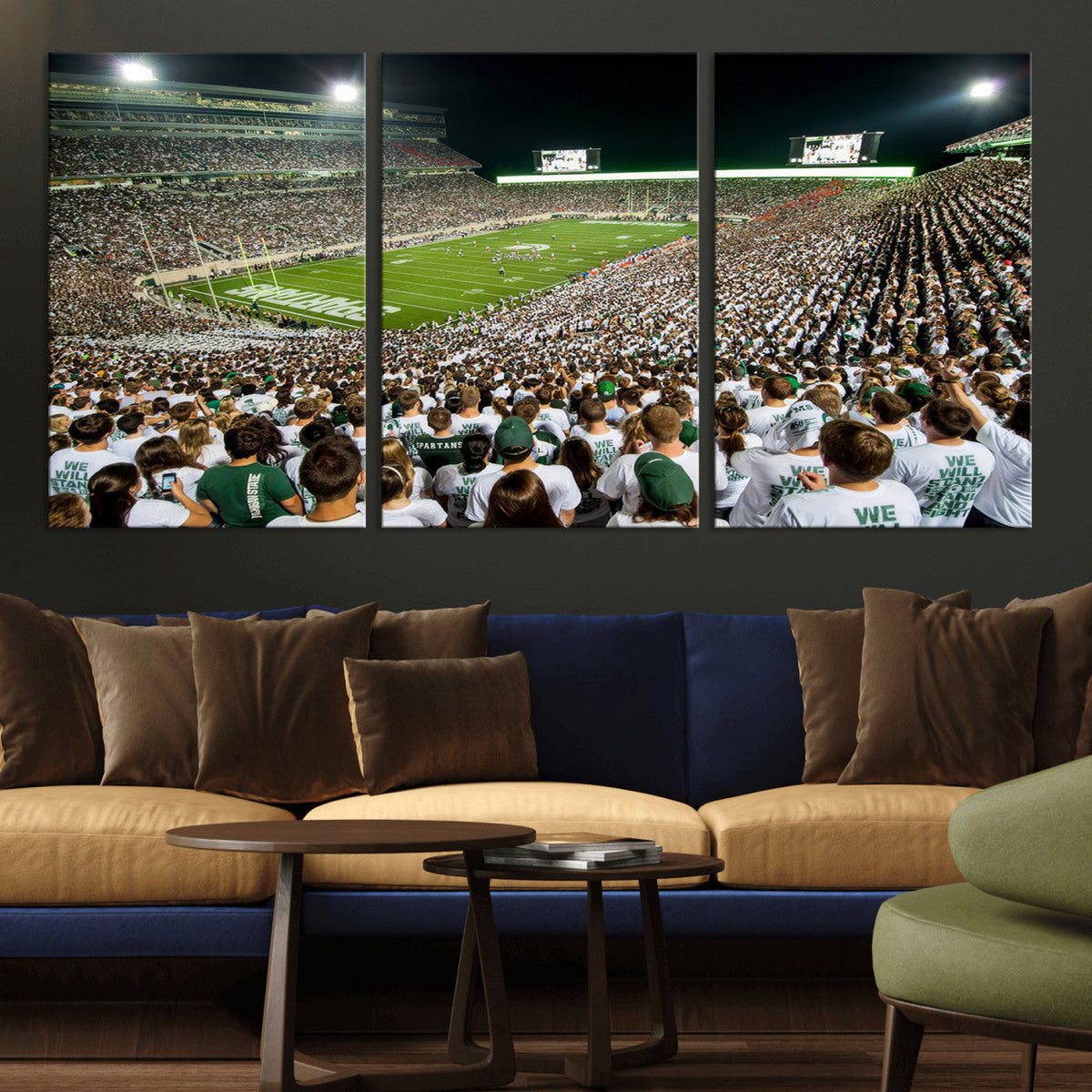 Michigan State Spartans Football Canvas Print - East Lansing