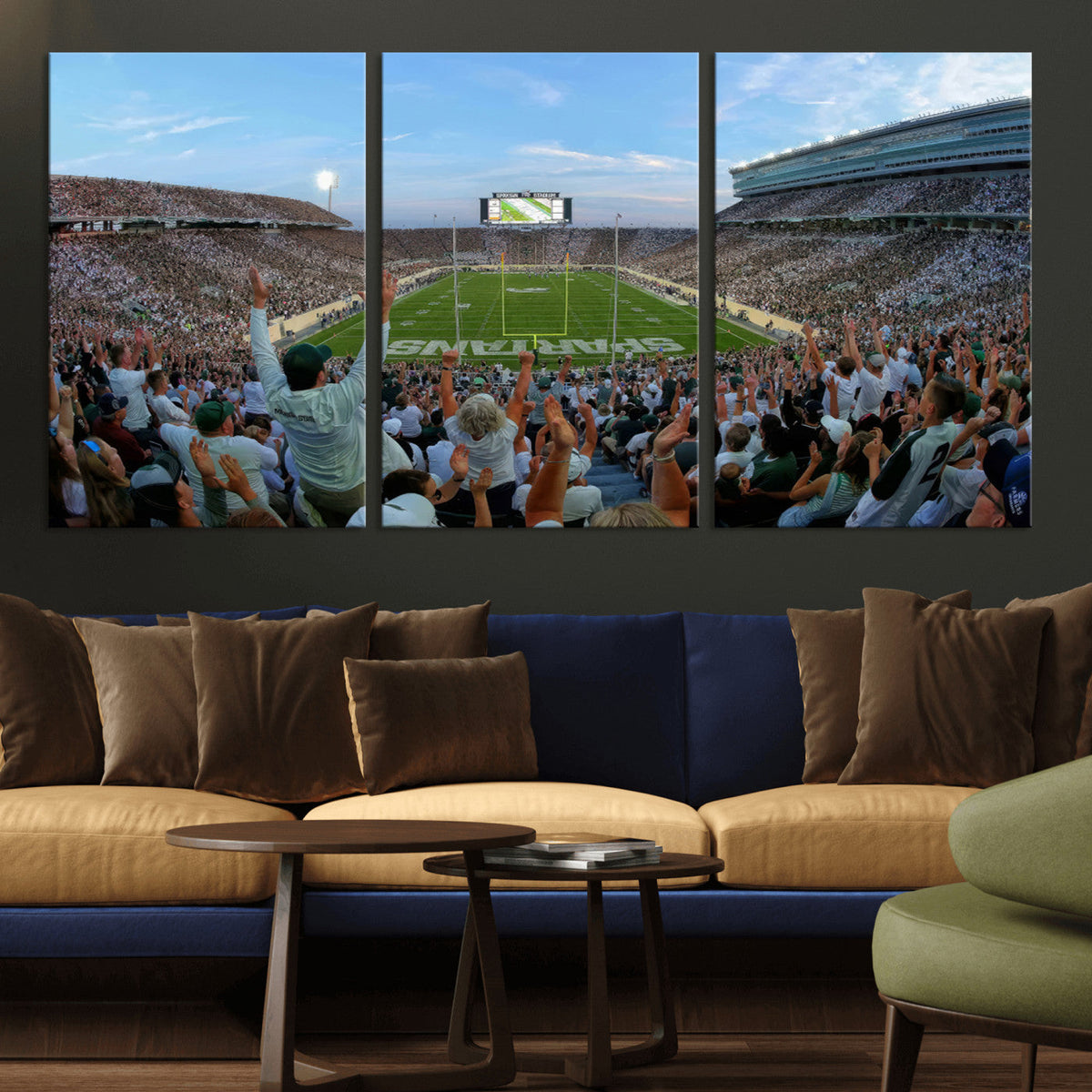 Michigan State Spartans Football Team Art Print - East