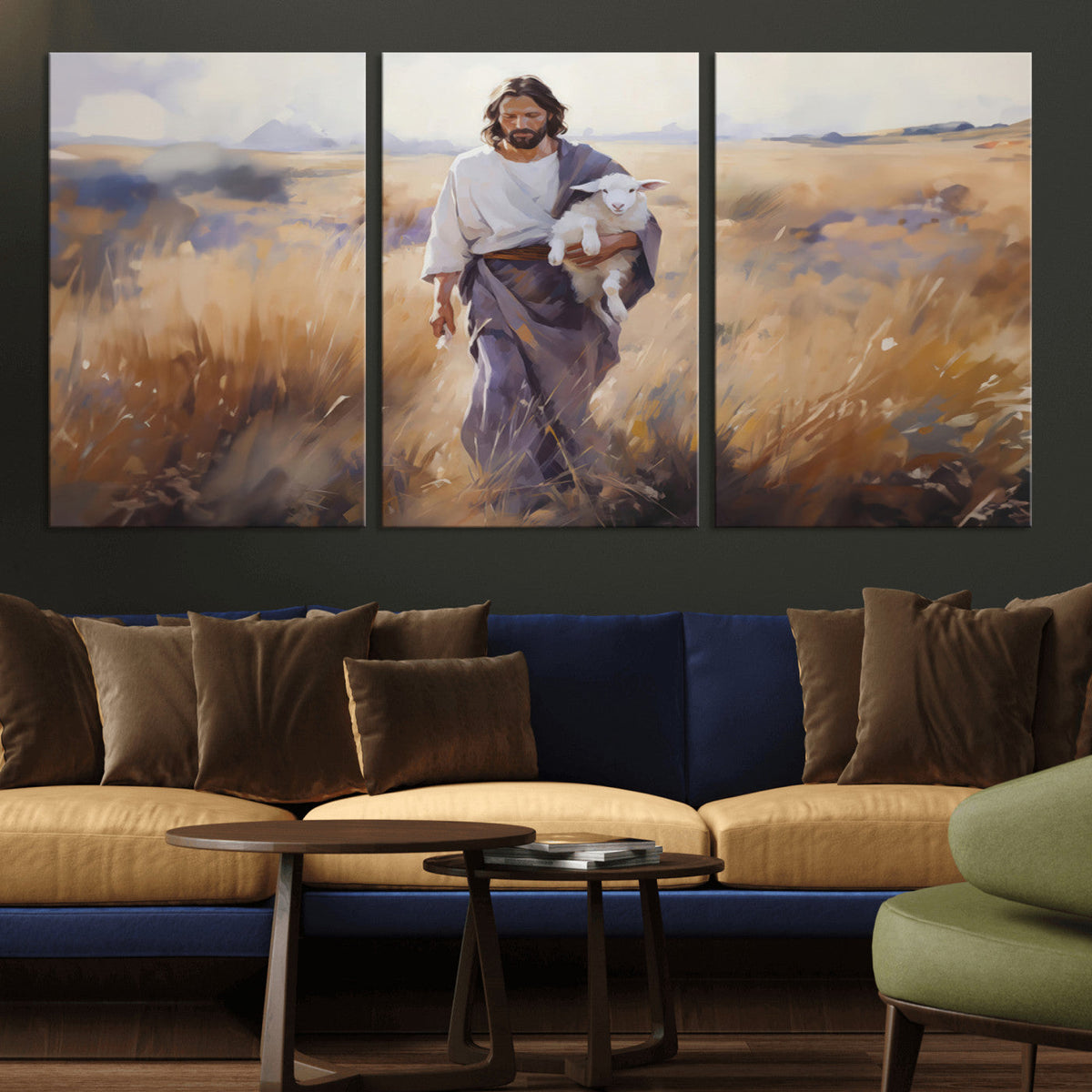 Jesus the Good Shepherd Wall Art Canvas Print - Lost Lamb