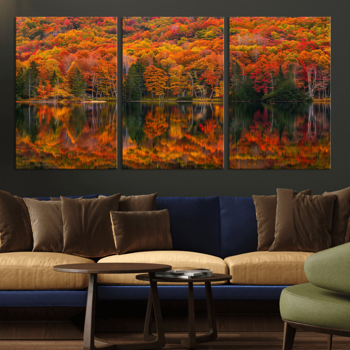 Fall Foliage Wall Art - Autumn Reflection Canvas Print,