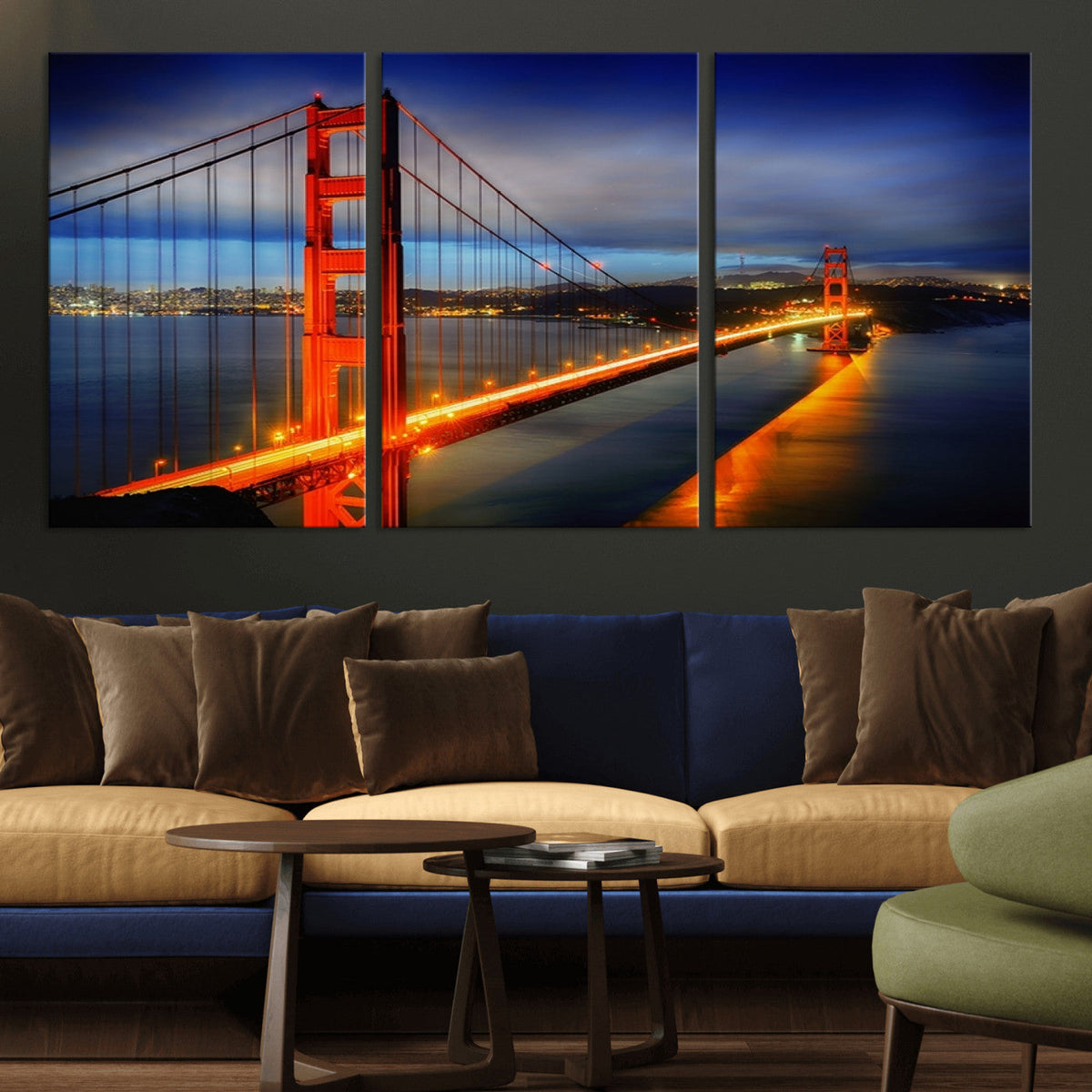 Large Wall Art San Francisco Canvas Print - Wonderful Golden