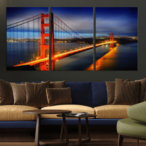 Large Wall Art San Francisco Canvas Print - Wonderful Golden