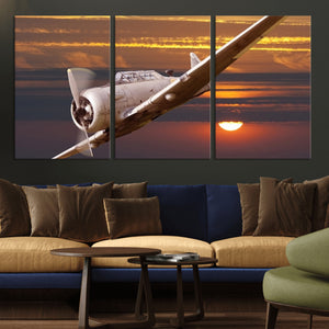 Old War Plane Wall Art Canvas Print