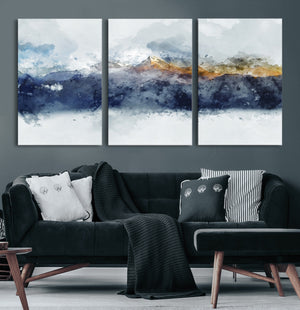 Abstract Mountain Range Art Canvas Print | 3 Panel