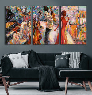 Abstract Afro American Jazz Canvas Wall Art | Music-Inspired