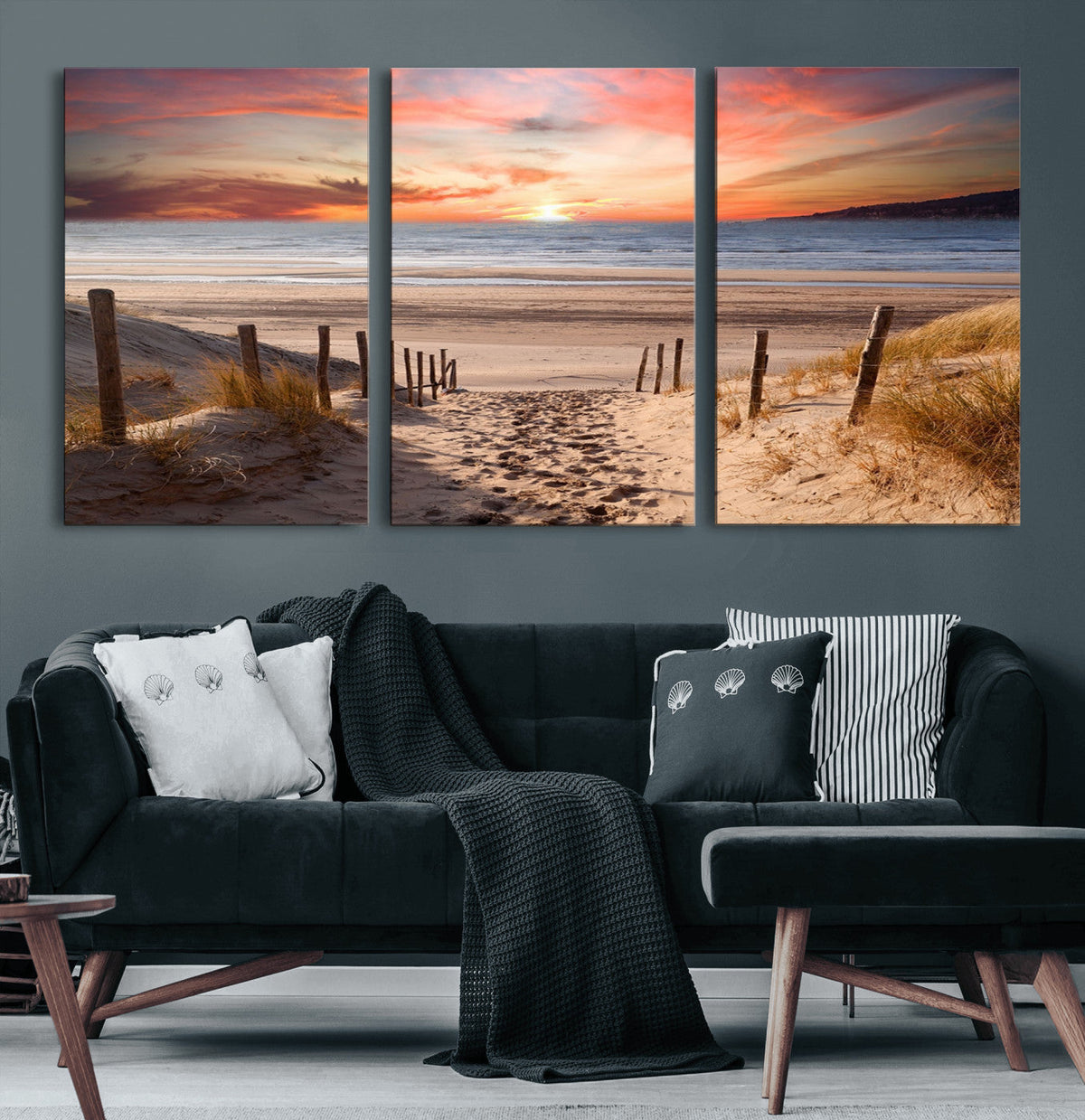 Sunset on the Sea Wall Art Canvas Print
