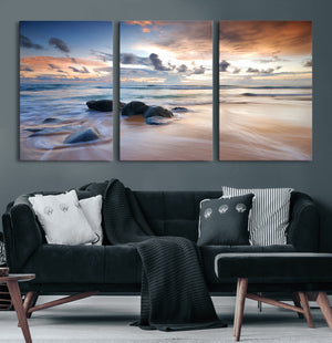 Serene Weather On The Beach Wall Art Canvas Print