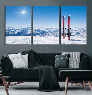 Ski Season Snow Wall Art Canvas Print