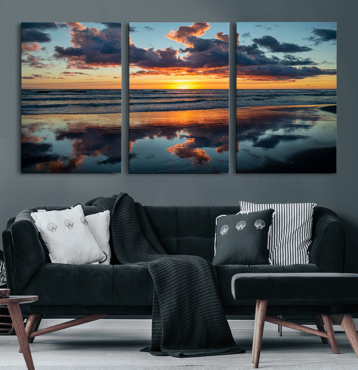 Beach Sunset Print - Stunning Ocean Canvas Artwork with