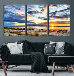Sunset On The Ocean Wall Art Canvas Print