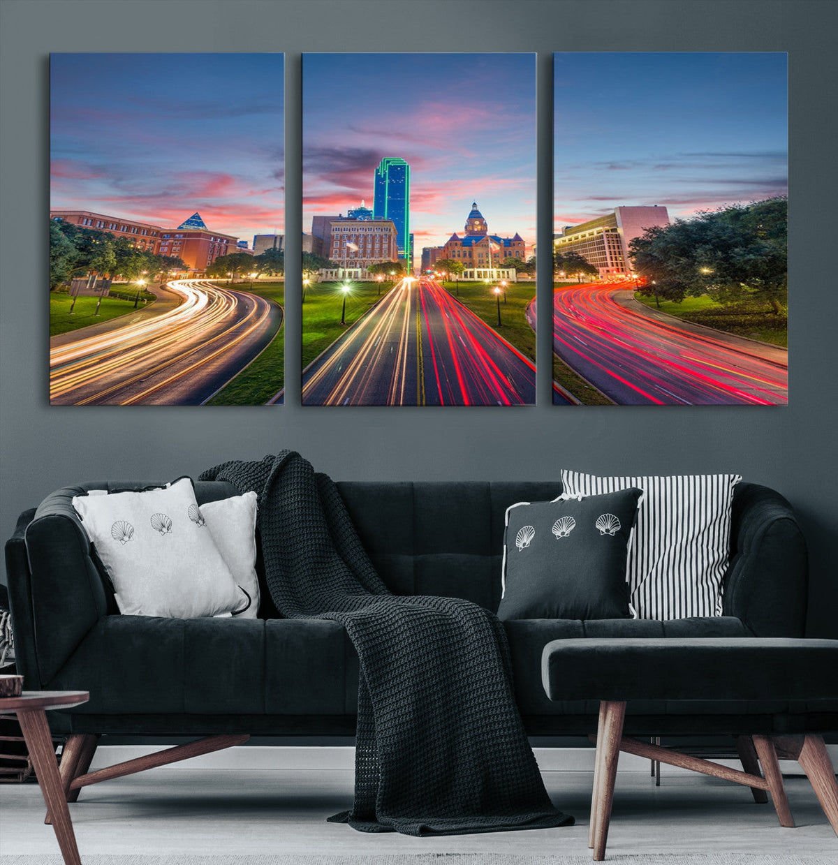 Dallas City Lights Large Wall Art Dallas Cityscape Canvas