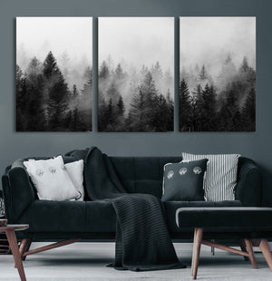 Fogy Forest Canvas Wall Art Print - Mountain Wall Art with