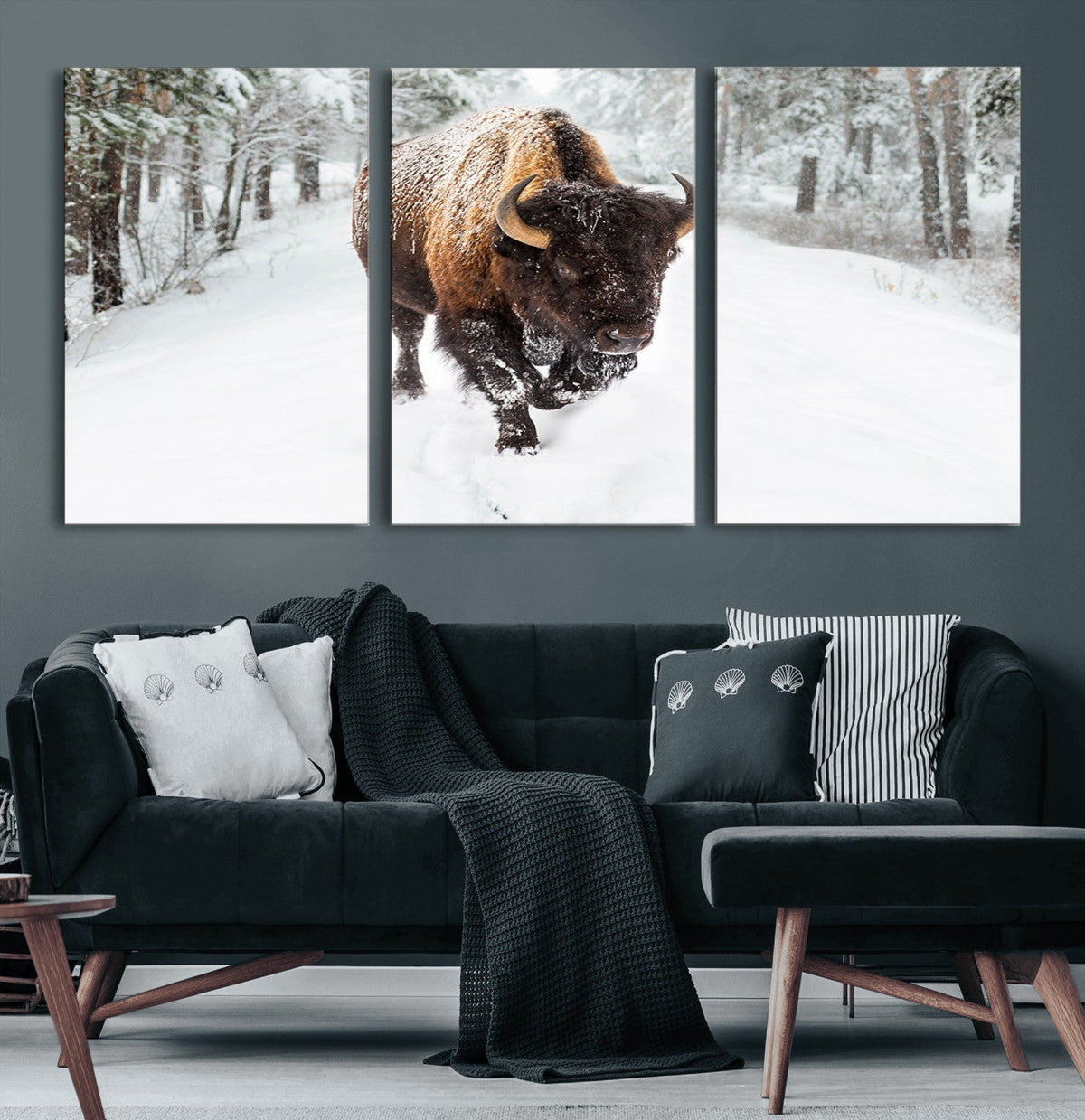 Bison Wall Art Canvas Print For Farmhouse, Animal Canvas
