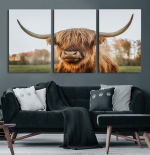 Highland Cow Animal Scottish Cattle Art Print Farmhouse Wall