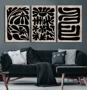 Canvas Print Wall Art Abstract Art Boho, Framed Boho Art