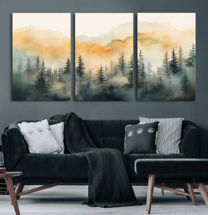 Abstract Forest Print - Mountain Wall Art | Autumn Landscape