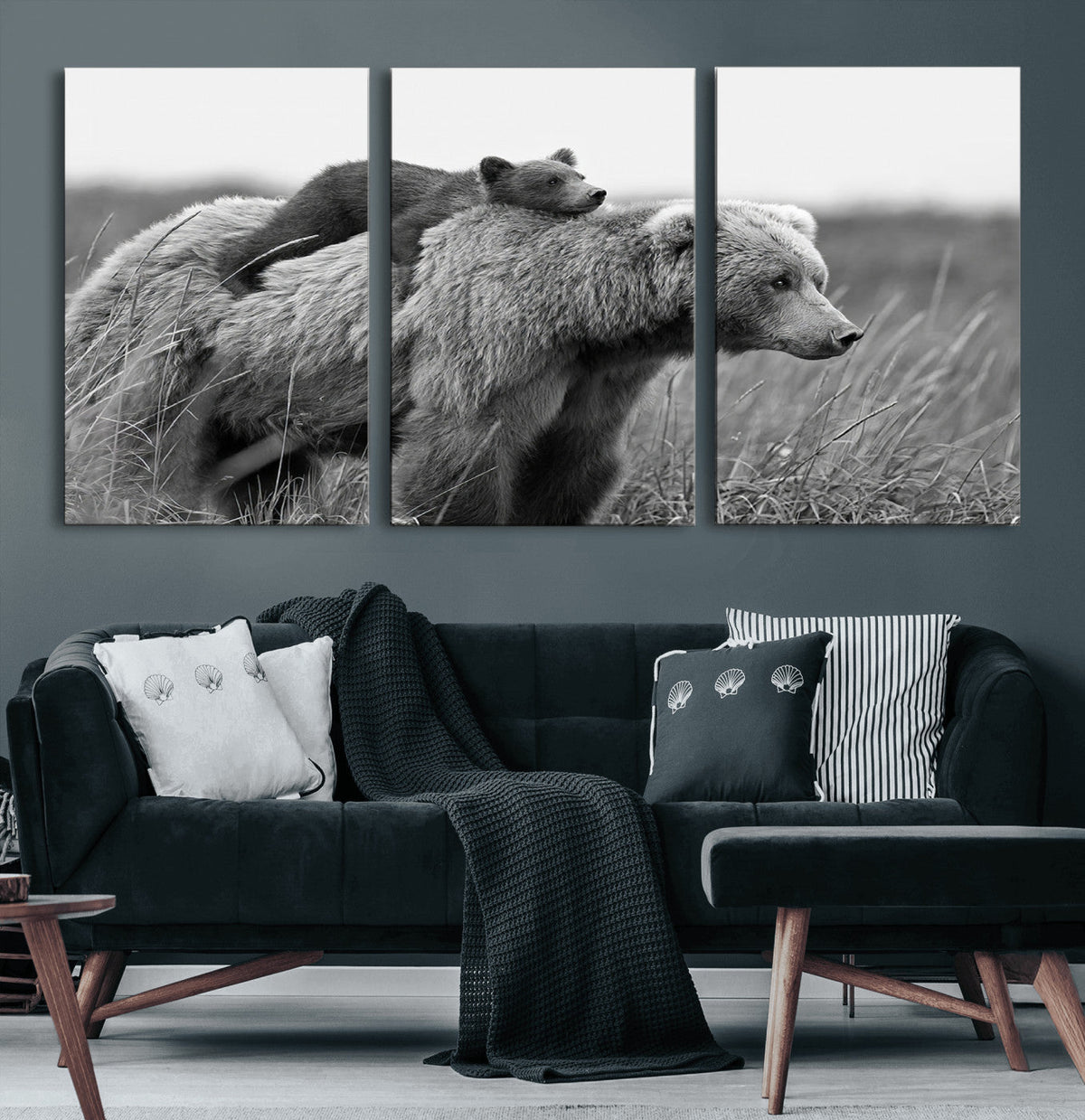 Bear and Cub Wall Art Canvas | 399 Bear Cub