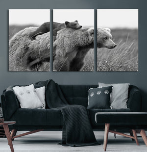 Bear and Cub Wall Art Canvas | 399 Bear Cub