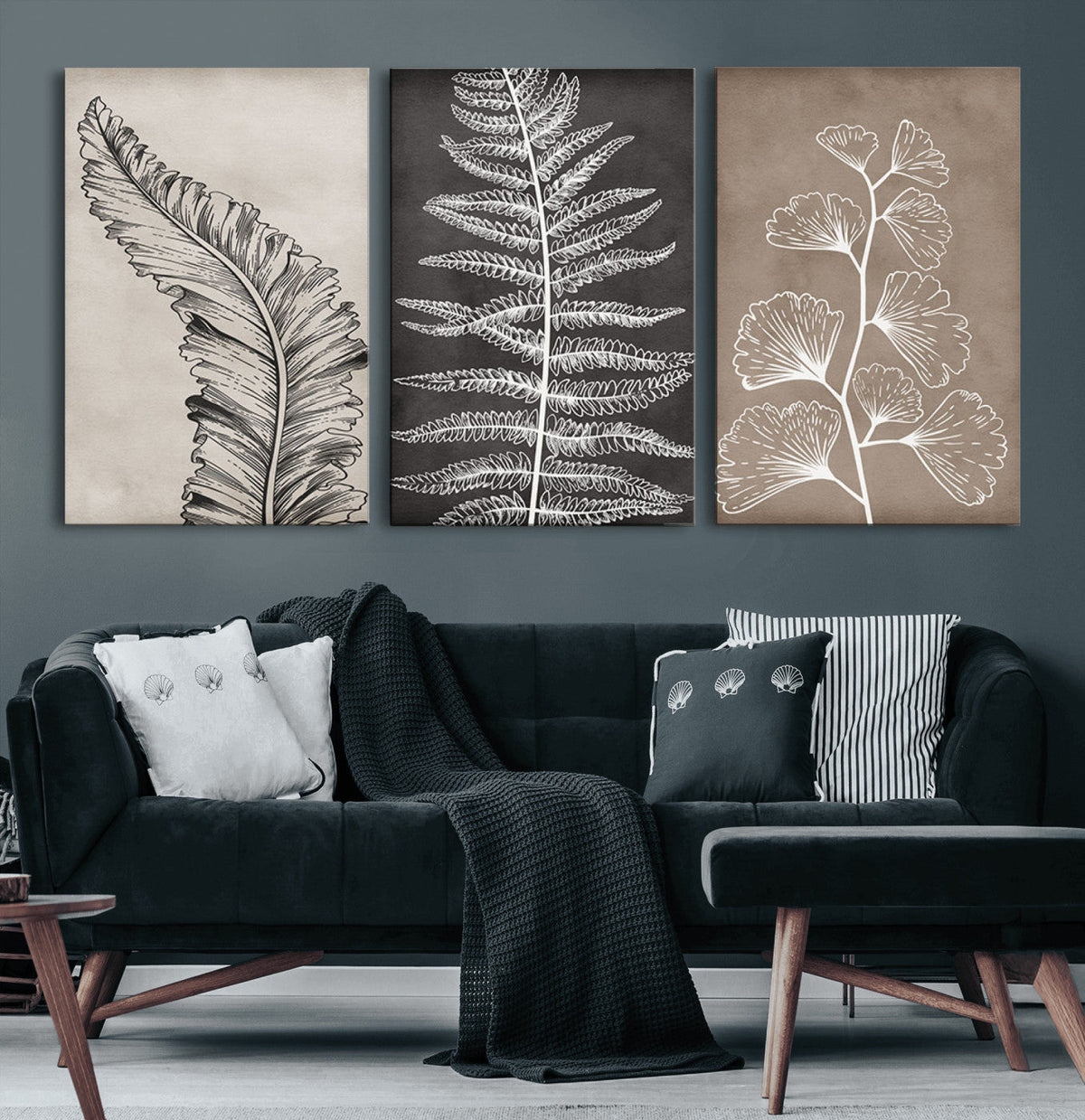 Minimalist Botanical Wall Art Canvas Print, Framed and Ready