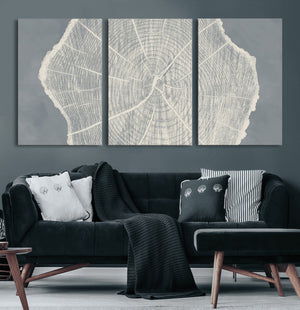 Abstract Tree Ring Wall Art Canvas Print – Nature-Inspired,
