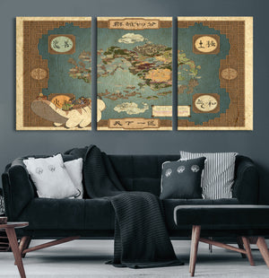 Avatar Wall Art: The Last Airbender Vintage Map - Wall Art