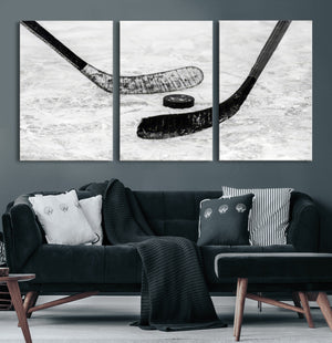 Winter Ice Hockey Sport Canvas Wall Art Print - Hockey Wall