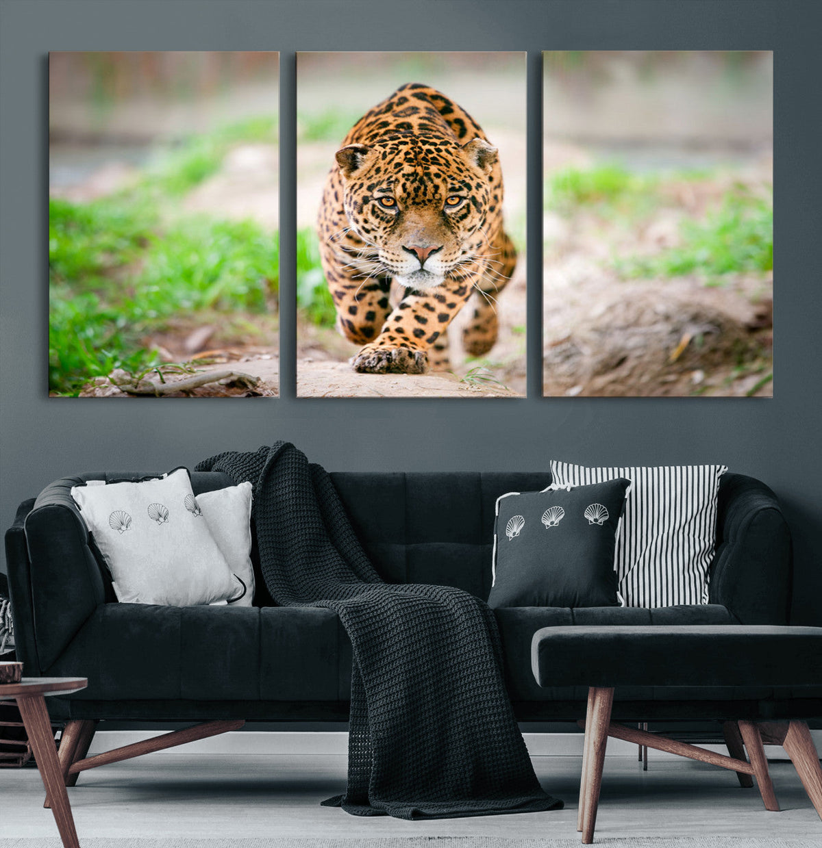 Leopard on the Prowl - Stunning Large Framed Leopard Wall