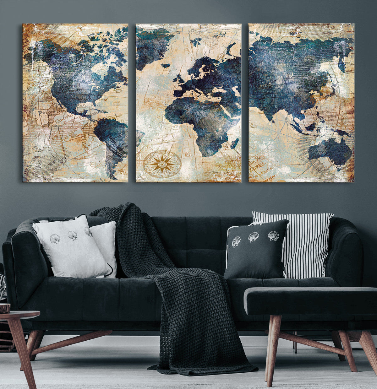 World Map Canvas Print – Framed Wall Art for Couples,