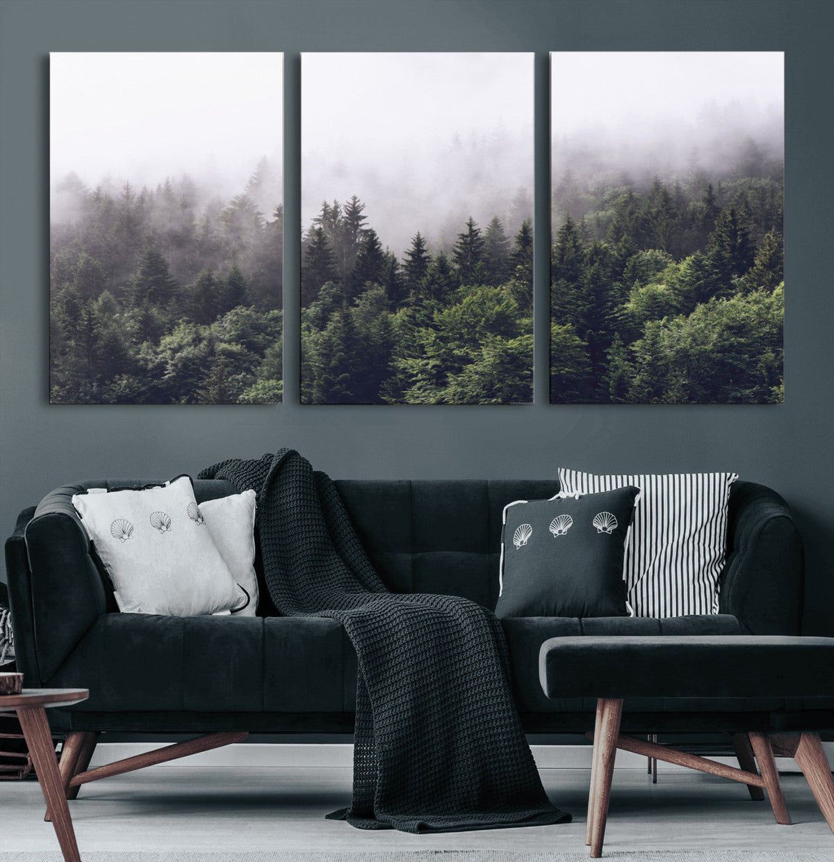 Misty Forest Wall Art | Foggy Forest Canvas Print | Large
