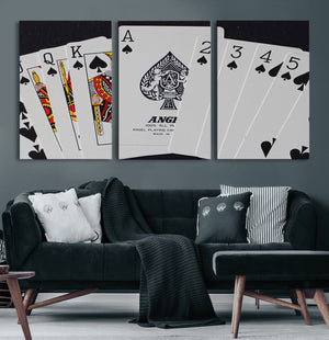 Poker Wall Art - Playing Cards Canvas Wall Art Print - Ace