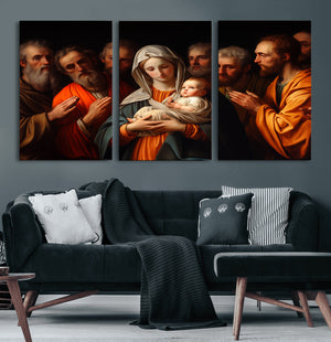 Religious Canvas Wall Art Print - Madonna and Child with