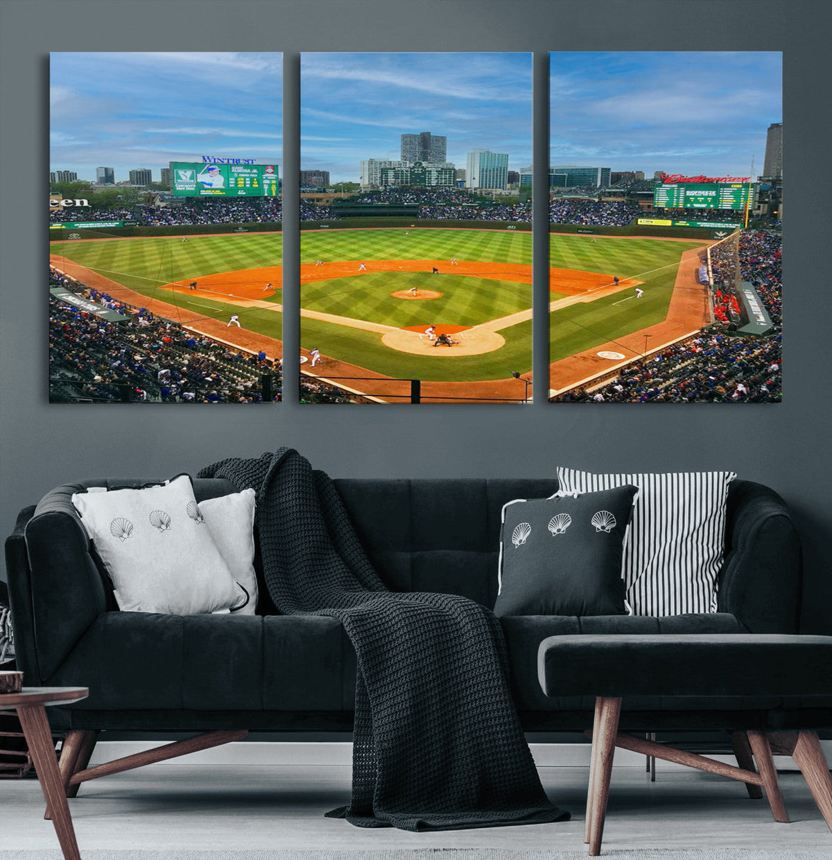 Wrigley Field Chicago Cubs Panoramic Canvas Print –