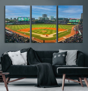 Wrigley Field Chicago Cubs Panoramic Canvas Print –