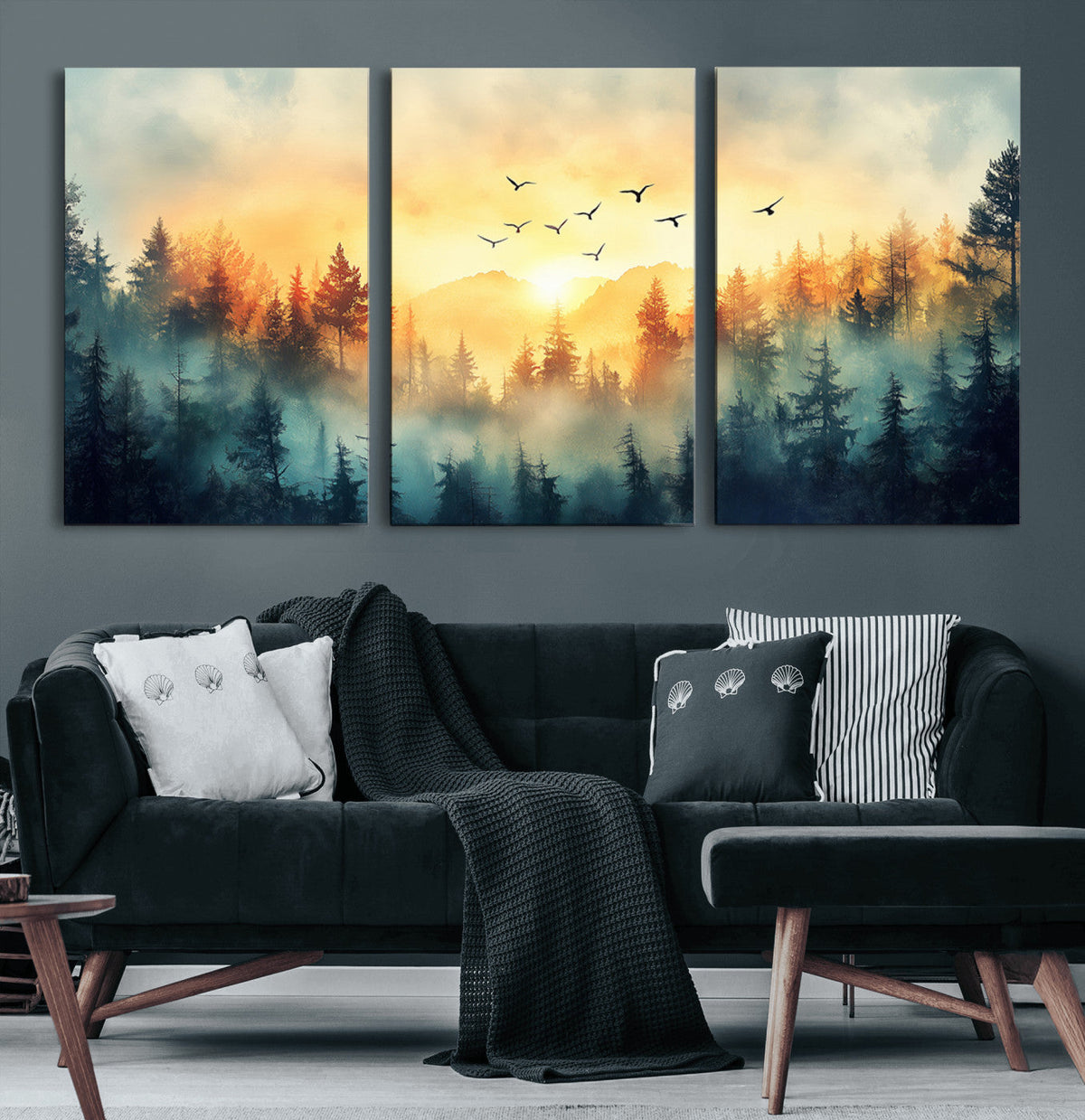 Abstract Forest Wall Art Print- Serene Nature Canvas Print
