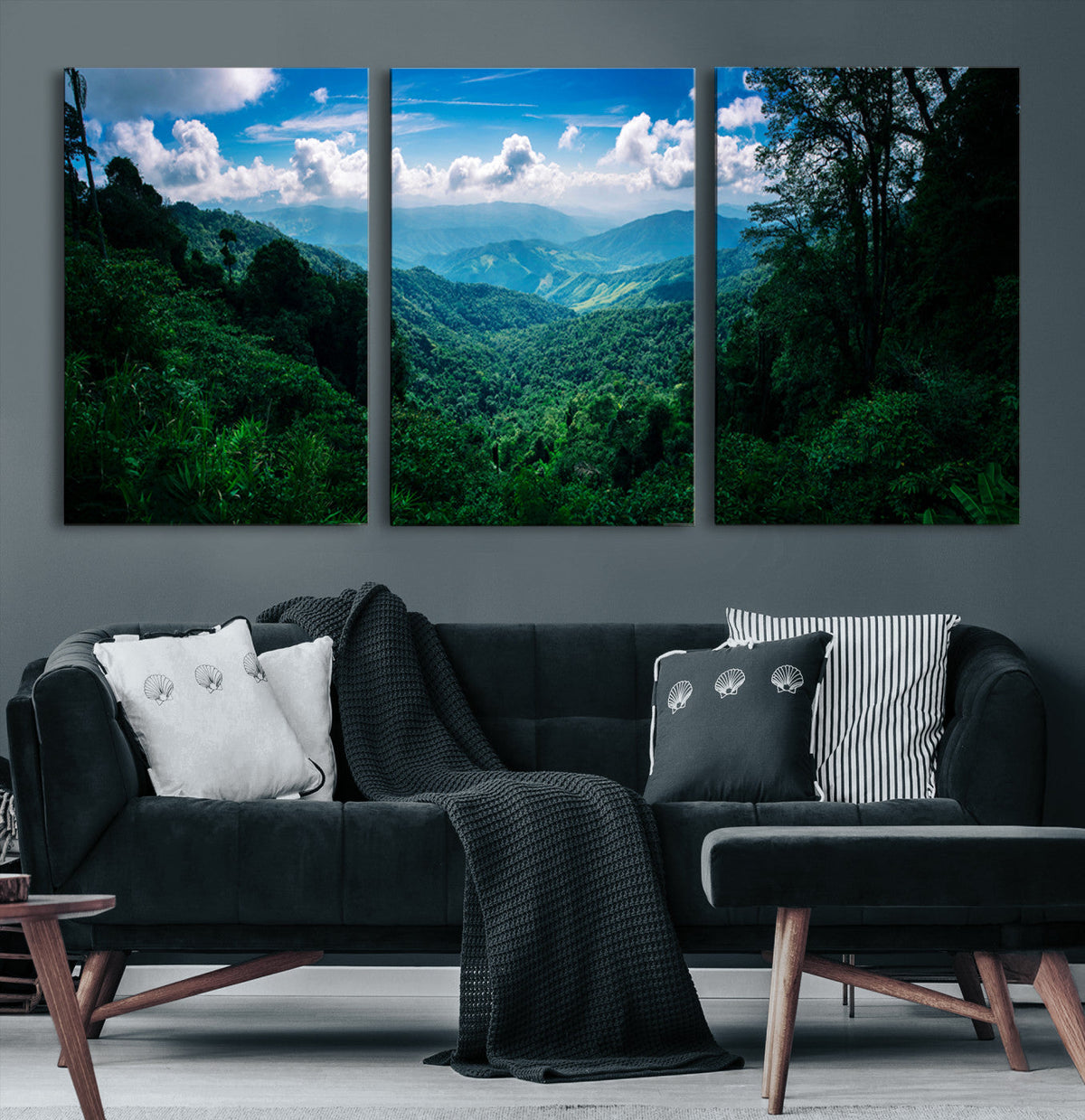 Tropical Jungle Wall Art Canvas Print – Framed Lush Valley