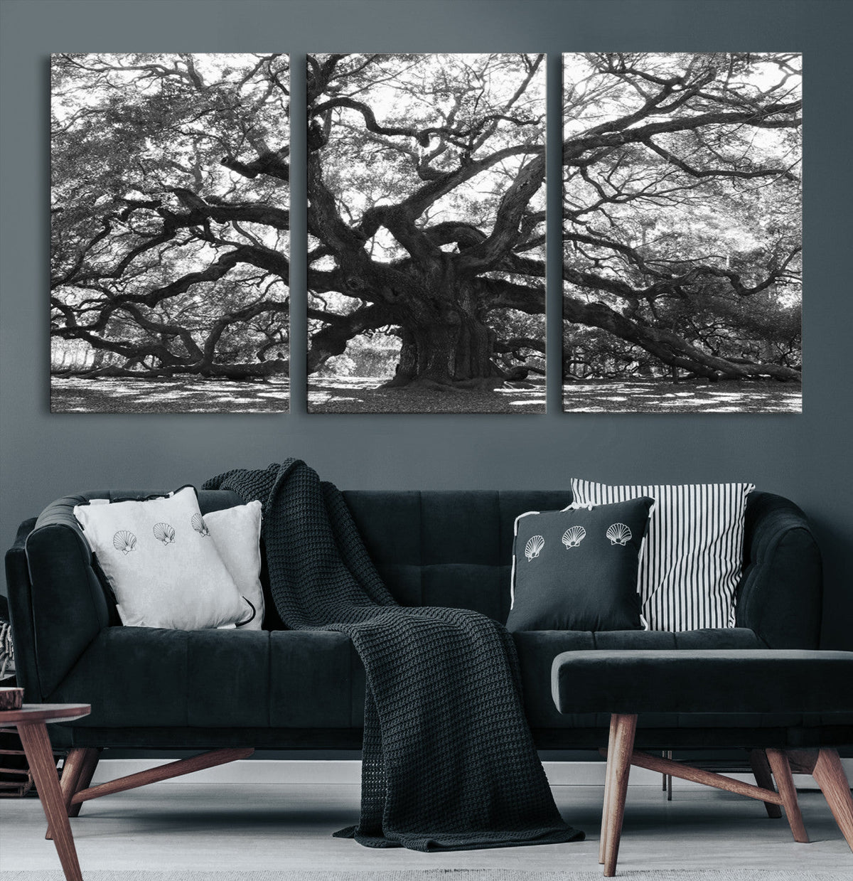 Ancient Oak Wall Art Canvas Print, Majestic Twisted Branches