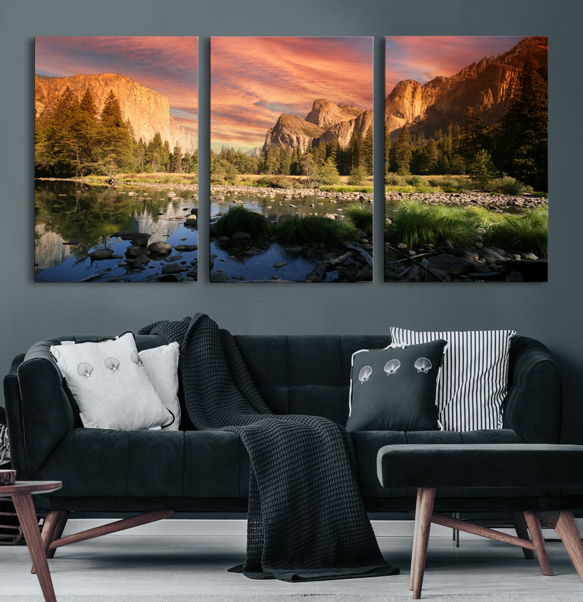 Yosemite Valley Wall Art, El Capitan Sunset Canvas Print,