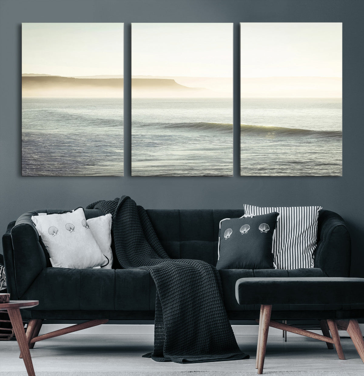 Coastal Cliffs Wall Art Canvas Print – Misty Ocean Seascape