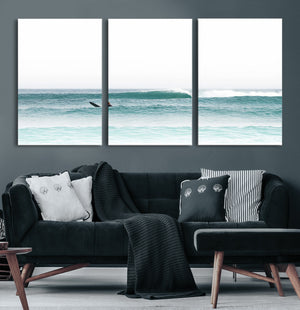 Surfing Wall Art Canvas Print – Framed Ocean Waves