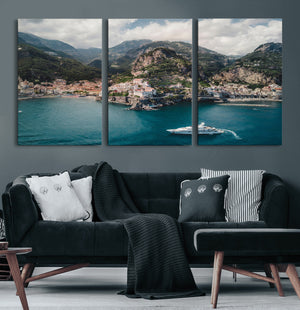 Amalfi Coast Wall Art – Framed Italian Seaside Canvas