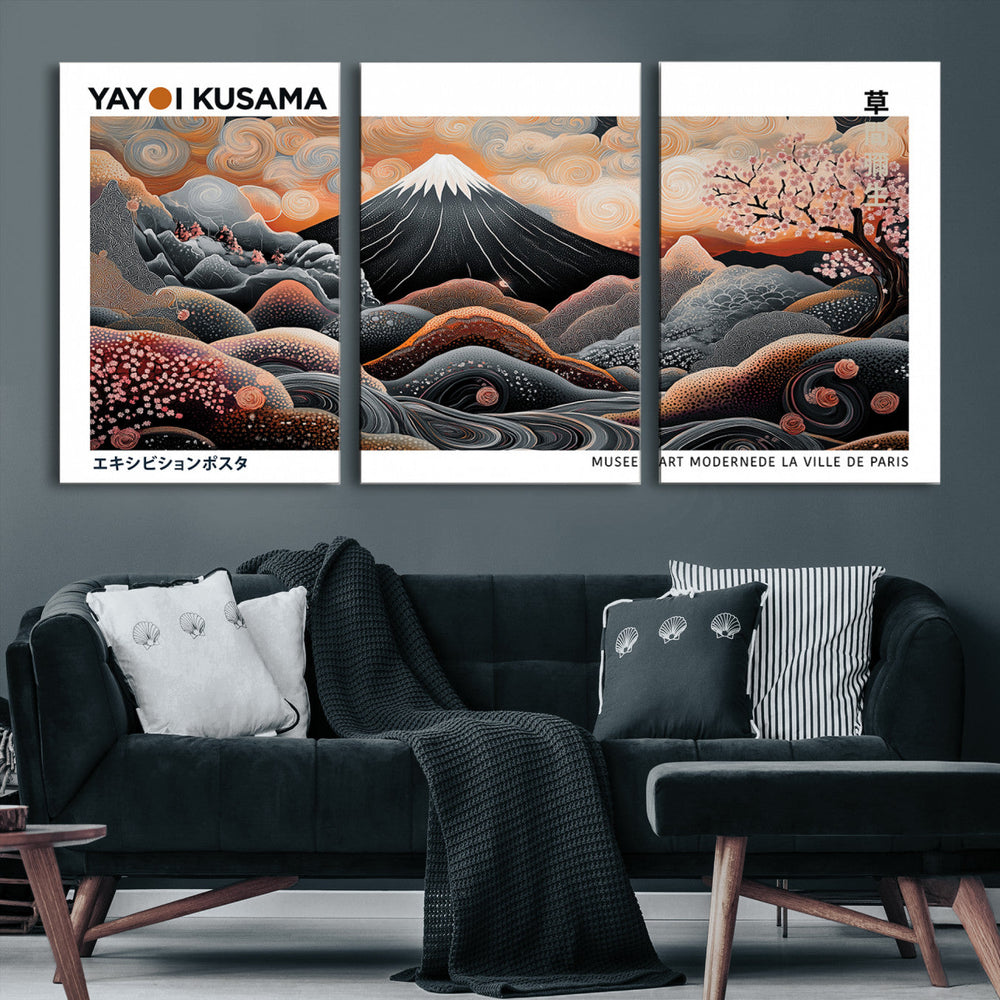Yayoi Kusama Wall Art Canvas Print – Framed Japanese Dot Art
