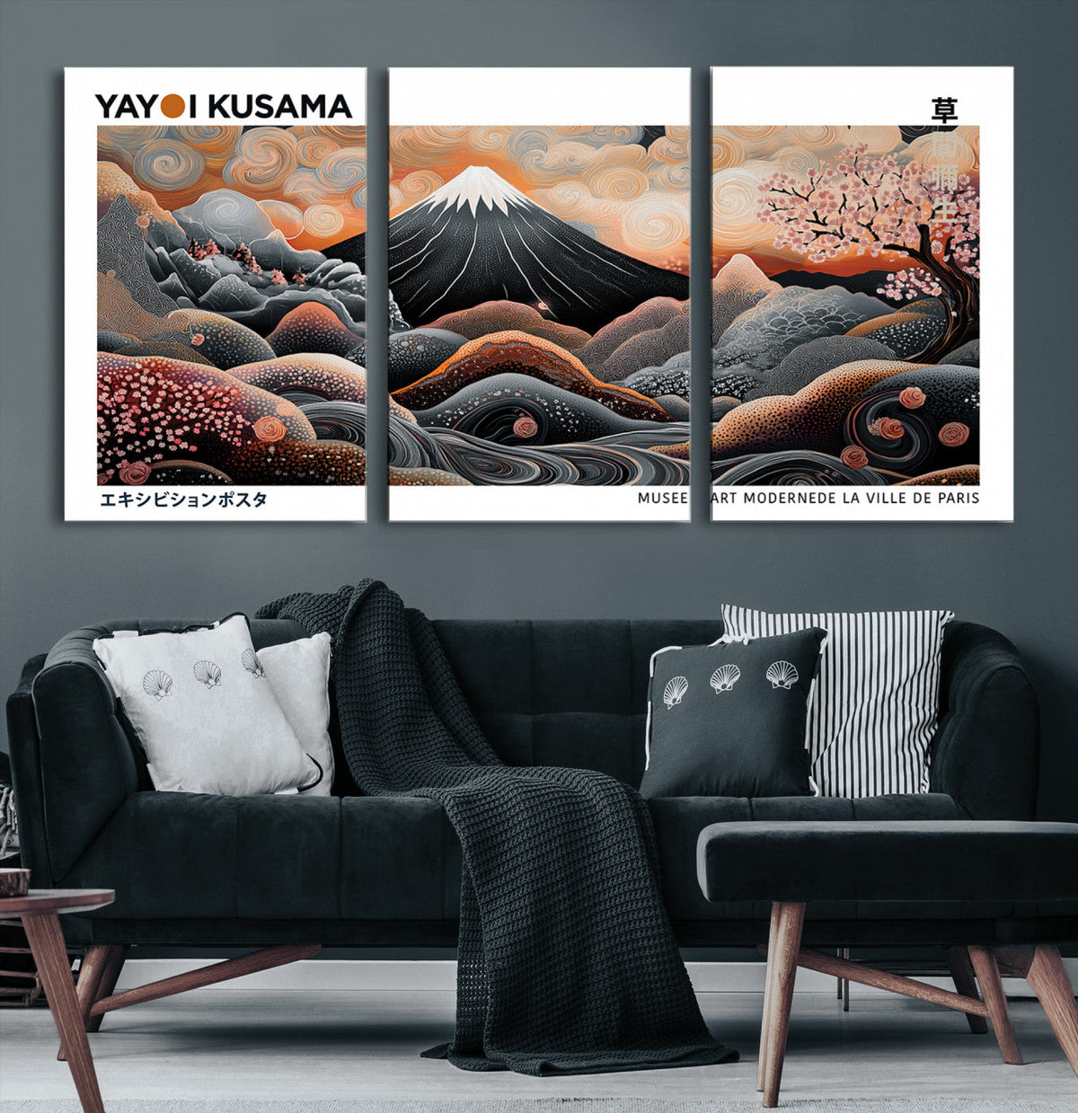Yayoi Kusama Wall Art Canvas Print – Framed Japanese Dot Art