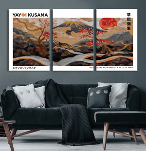 Modern Japanese Wall Art Canvas Print – Framed Abstract
