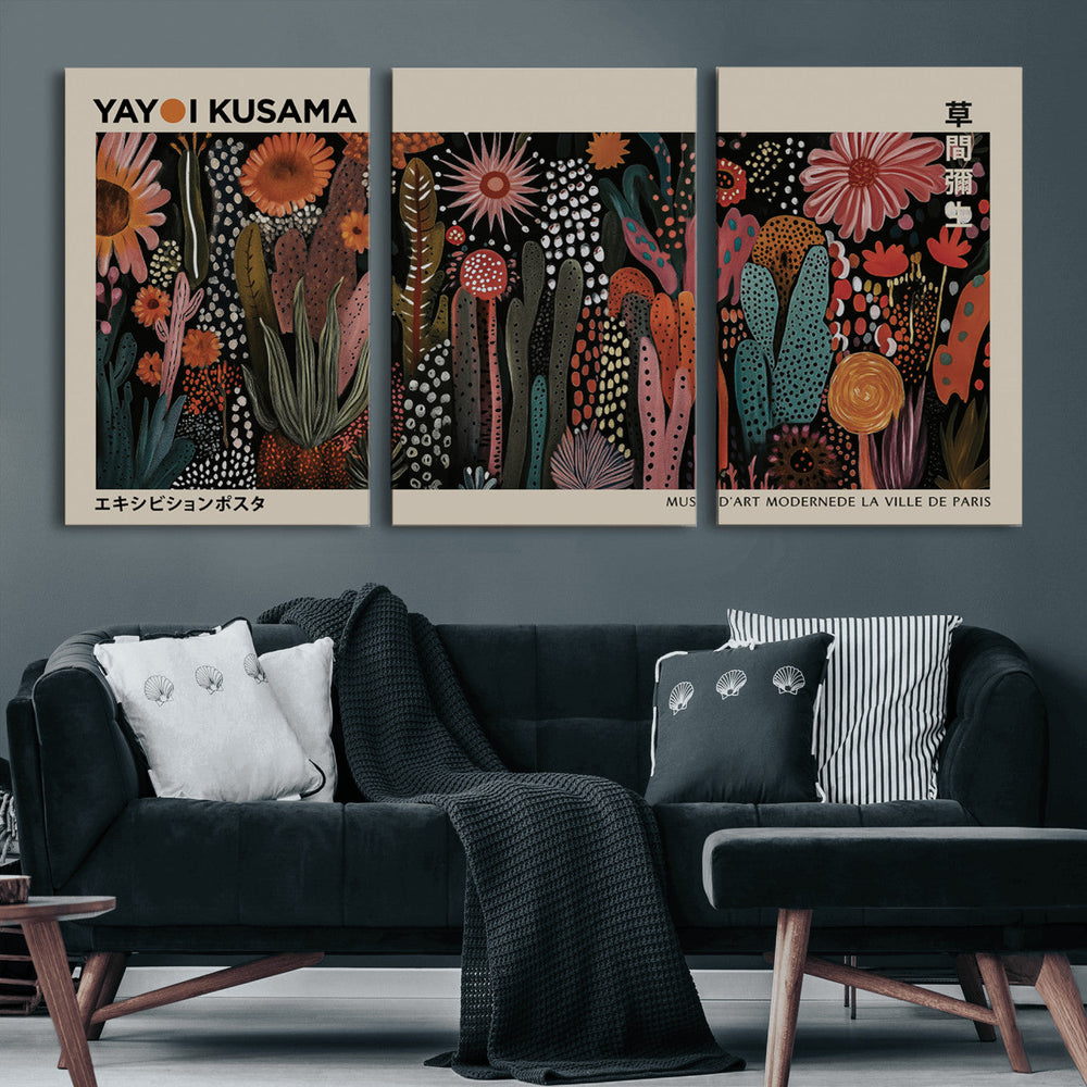 Modern Japanese Wall Art Canvas Print – Framed Abstract