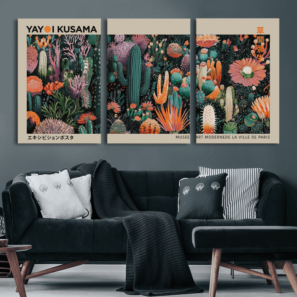 Yayoi Kusama Art Print Canvas – Abstract Mount Fuji Japanese