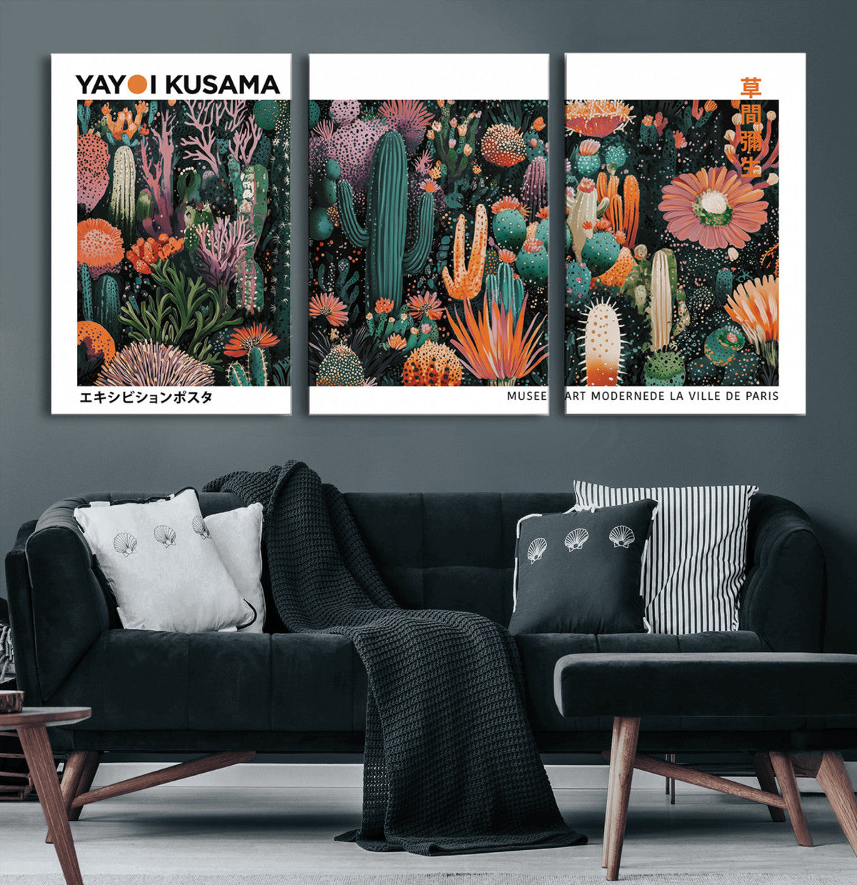Modern Japanese Wall Art Canvas Print – Framed Abstract