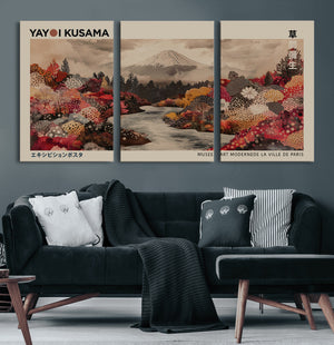 Modern Japanese Wall Art Canvas Print – Framed Abstract