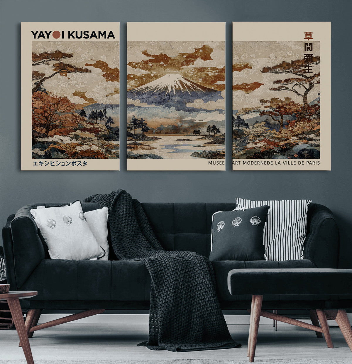 Yayoi Kusama Wall Art Canvas Print – Framed Modern Japanese