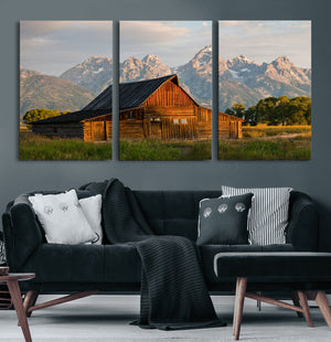 Rustic Barn Wall Art Canvas Print – Framed Grand Teton Park