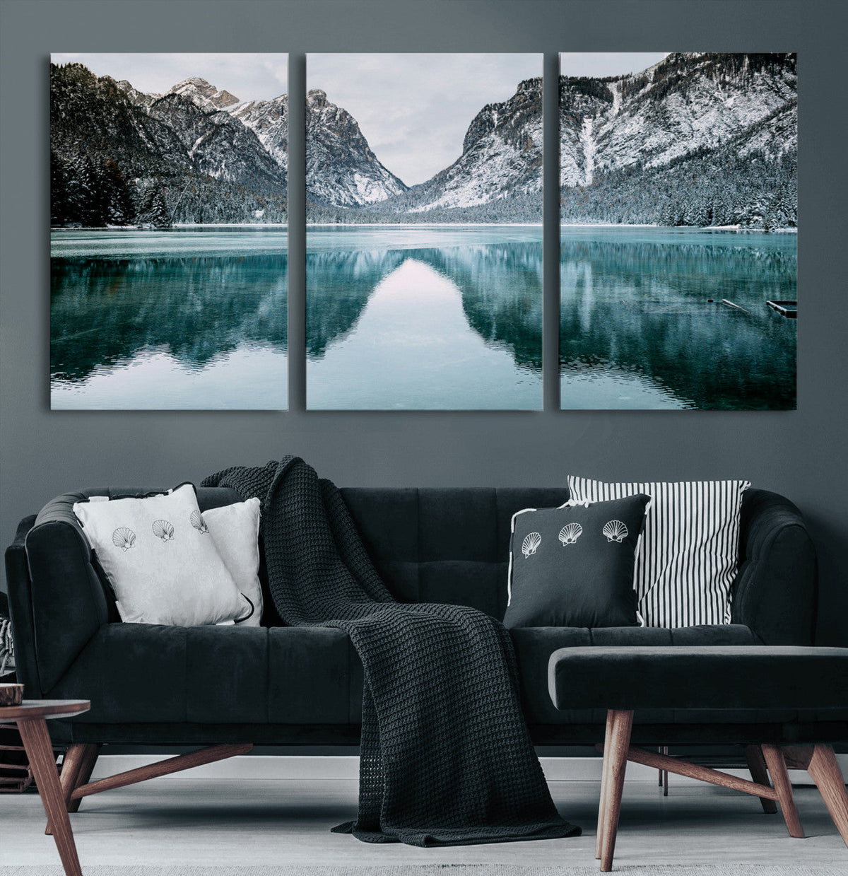 Mountain Lake Wall Art Canvas Print – Framed Toblacher See